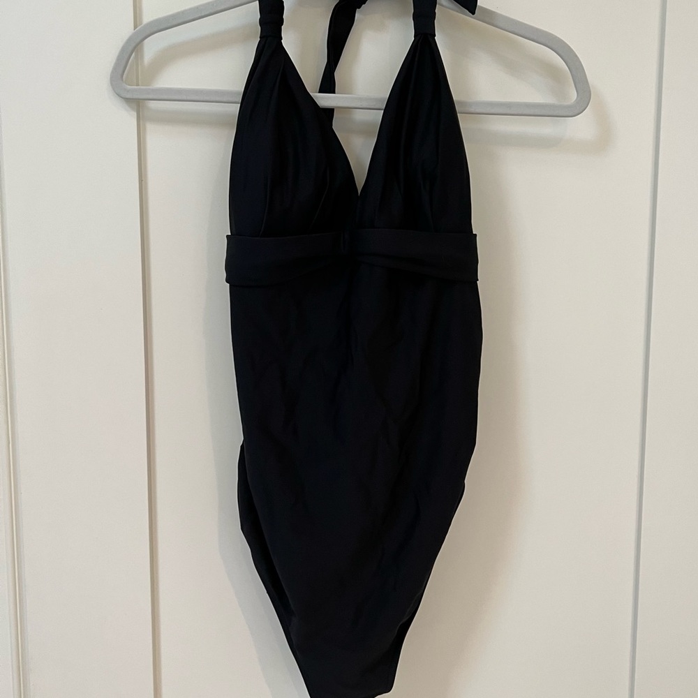 Black Halter Neck Seraphine Maternity Swimsuit
